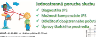 Jednostranná porucha sluchu s hosťkou MUDr. Lenkou Radičovou - ďalší webinár